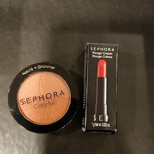 Sephora Rouge cream lipstick and colorful eyeshado